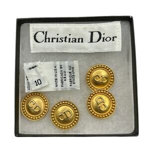 VTG Authentic Christian Dior Gold Tone Buttons and Tag